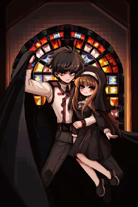The Corrupted Hero and The Unyielding Saint trapped in a Ad**t Game icon